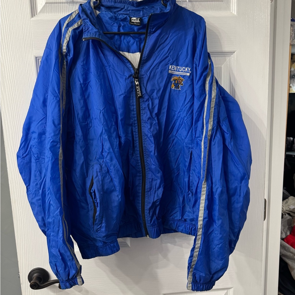 UK Wildcats STARTER Royal Blue Windbreaker with Silver Accents